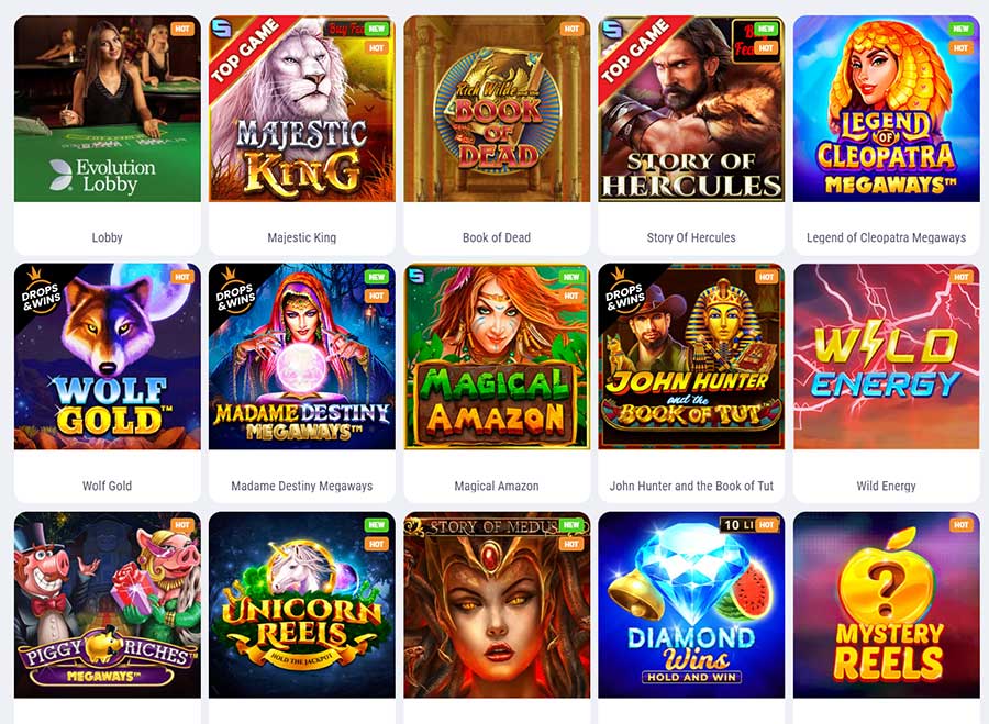 Popular games of the casino
