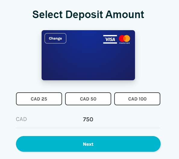 Depositing funds at an online Visa casino