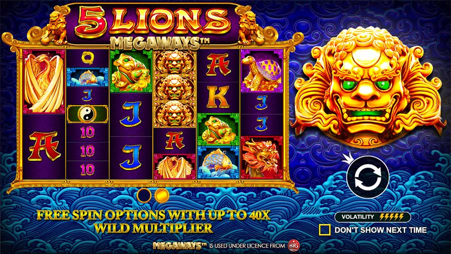 Play 5 Lions Megaways at the best online casinos in Brazil