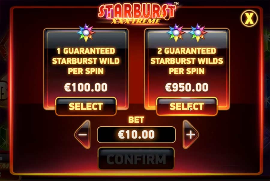 Starburst XXXTreme Bonus Buy Feature (Guaranteed Starburst Wilds)