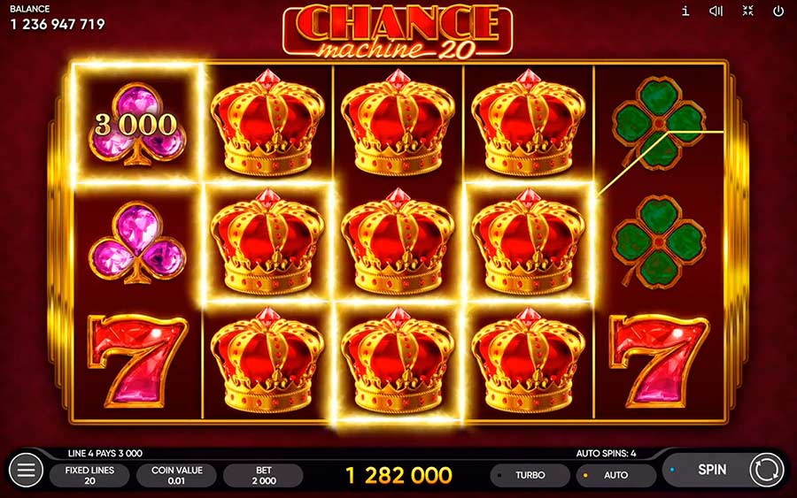 Chance Machine 20 Slot layout