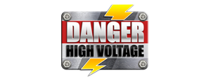 Logo for Danger High Voltage slot by BTG
