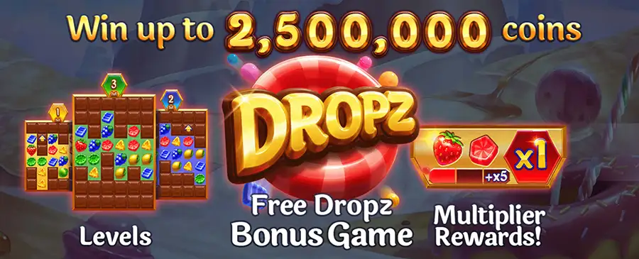 Dropz game levels, bonus game and multipliers explained