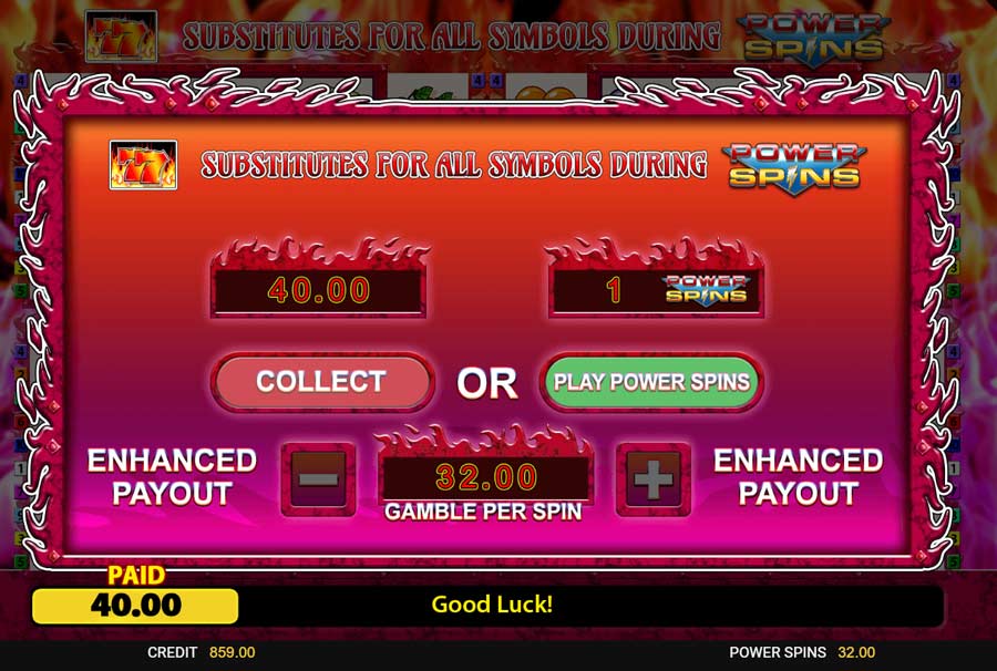 Gamble feature of Sevens Deluxe repeater