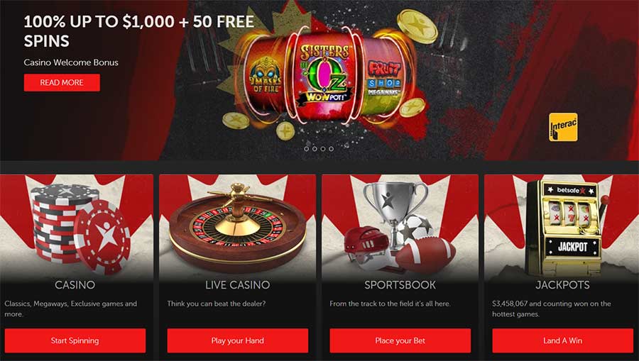 Game lobby of the online casino