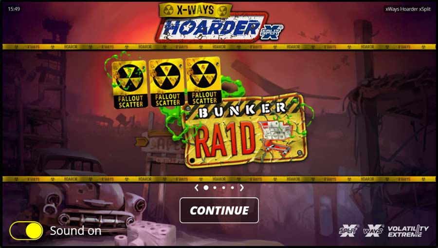 Intro screen of the X-Ways Hoarder Xsplit video slot