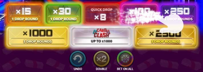 Money Drop live casino game multpliers 
