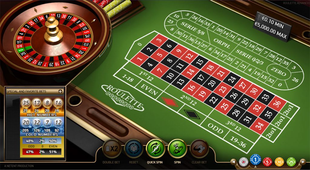 Netent Advance Virtual online roulette game