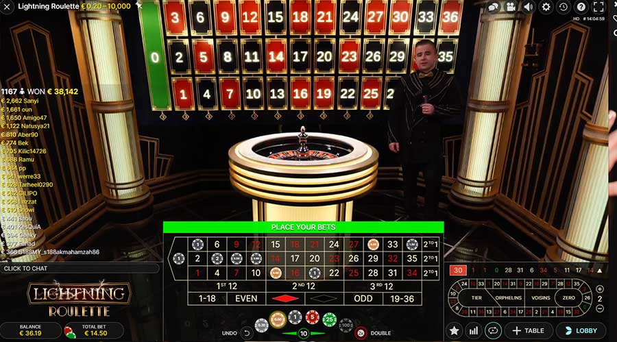 Roulette strategy at the lightning roulette table