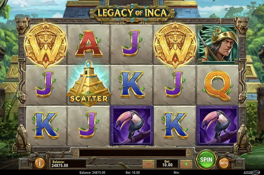 Video Slot layout - Legacy of Inca by Play'nGO