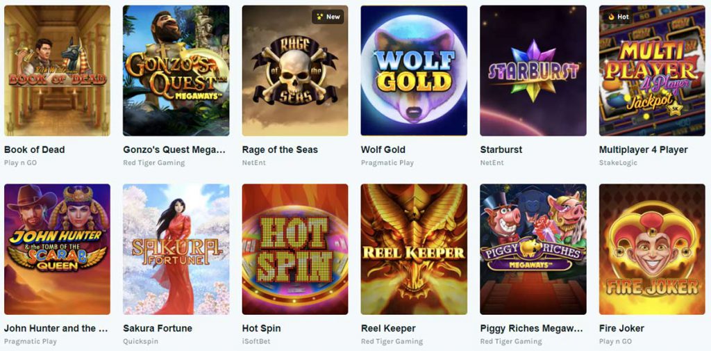 Popular games at Lucky Days casino