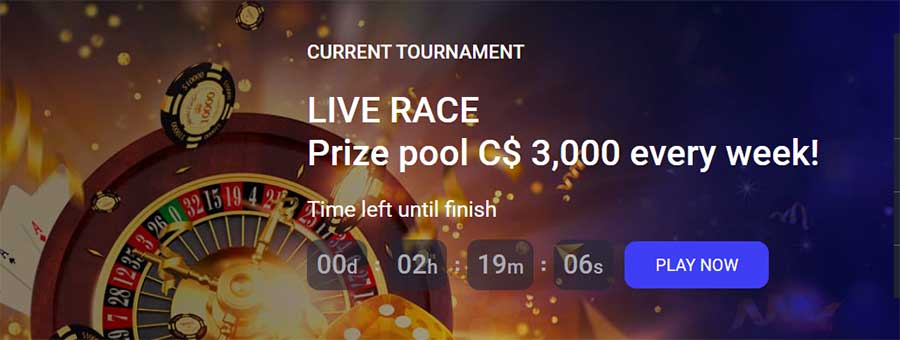Live races and weekly Tournaments at the Casino