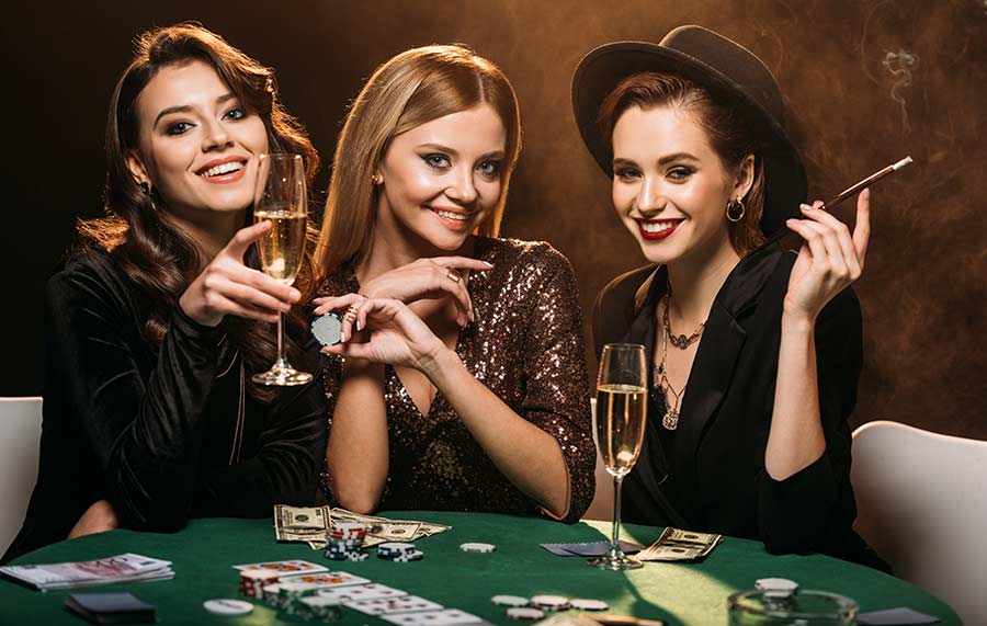 Ladies at a real casino table