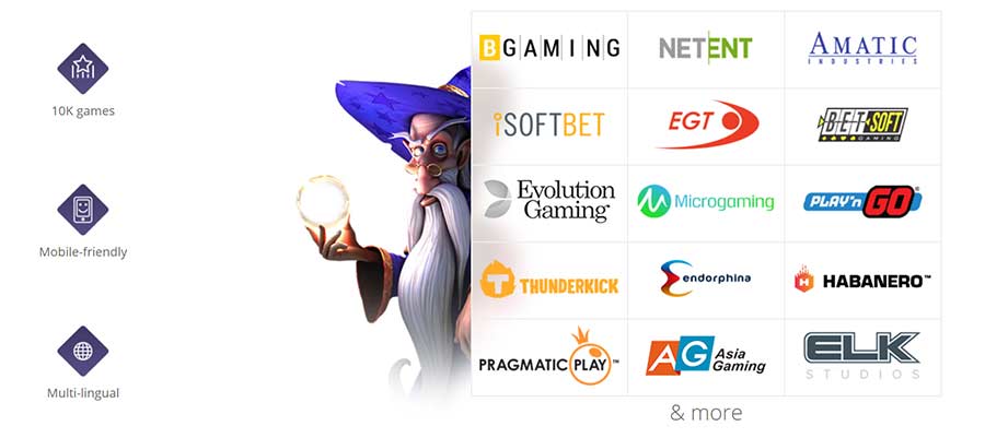 Casino software providers of  games at a SoftSwiss casino