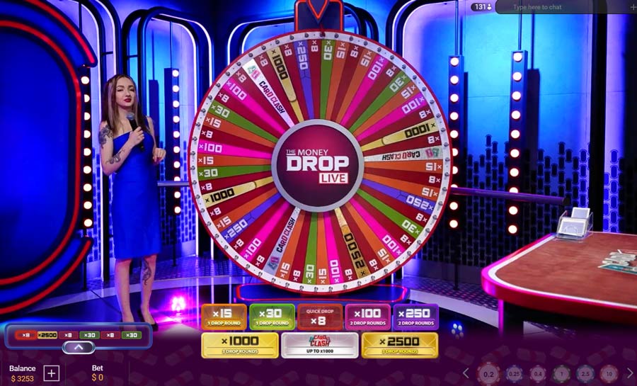 Playtech's new live casino game Money Drop Host presenting the wheel