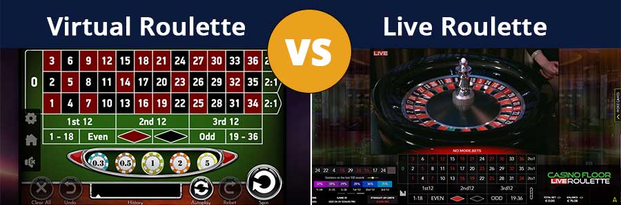 Virtual Roulette table VS Live roulette table with croupier