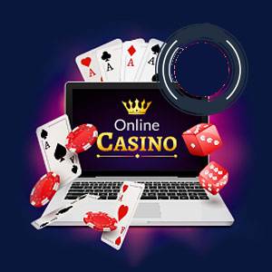 Graphic showing a typicalBrazilian online casino on a laptop.